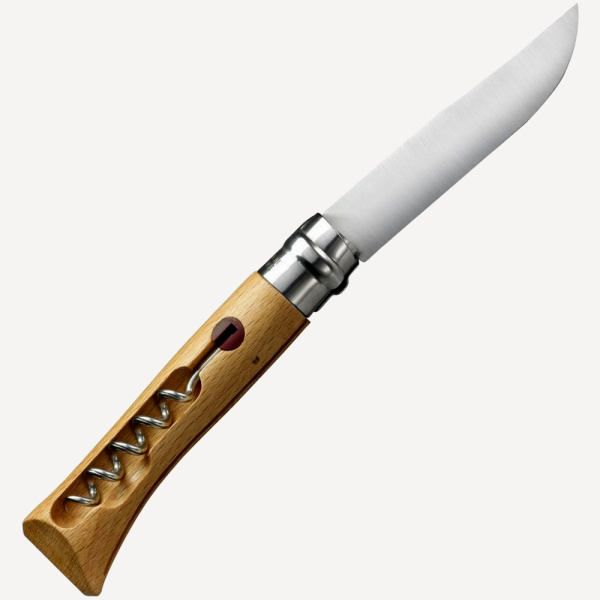 Нож со штопором Opinel №10 VRI (INOX) 10см (Бук / нерж. Сталь)